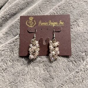 Premier Designs Pink Crystal Drop Earrings